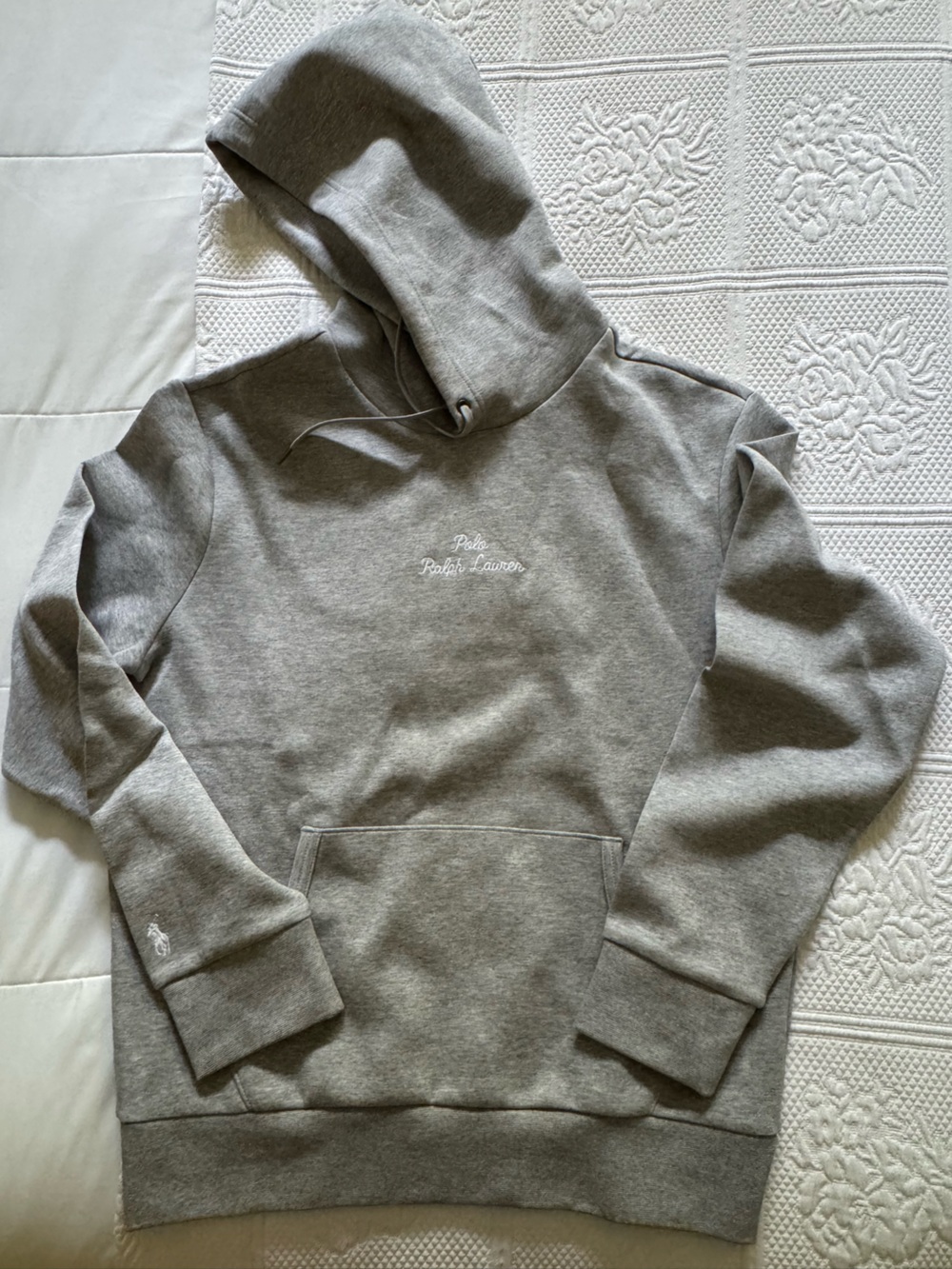 Ralph Lauren Men's Gray Crewneck Hoodie with Subtle Chest Logo